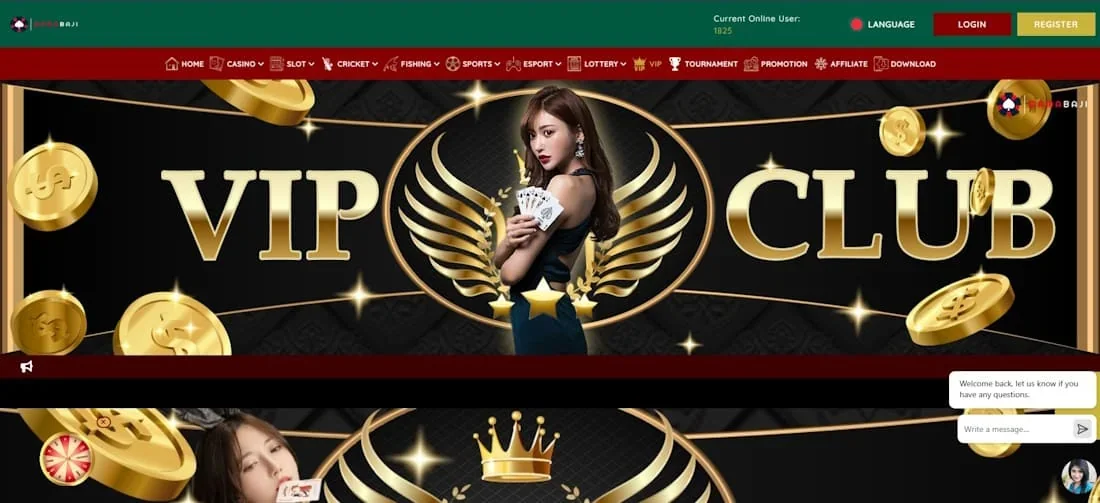 control panel of gambling service
